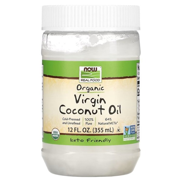 Замінник харчування NOW Real Food Organic Virgin Coconut Cooking Oil, 355 мл