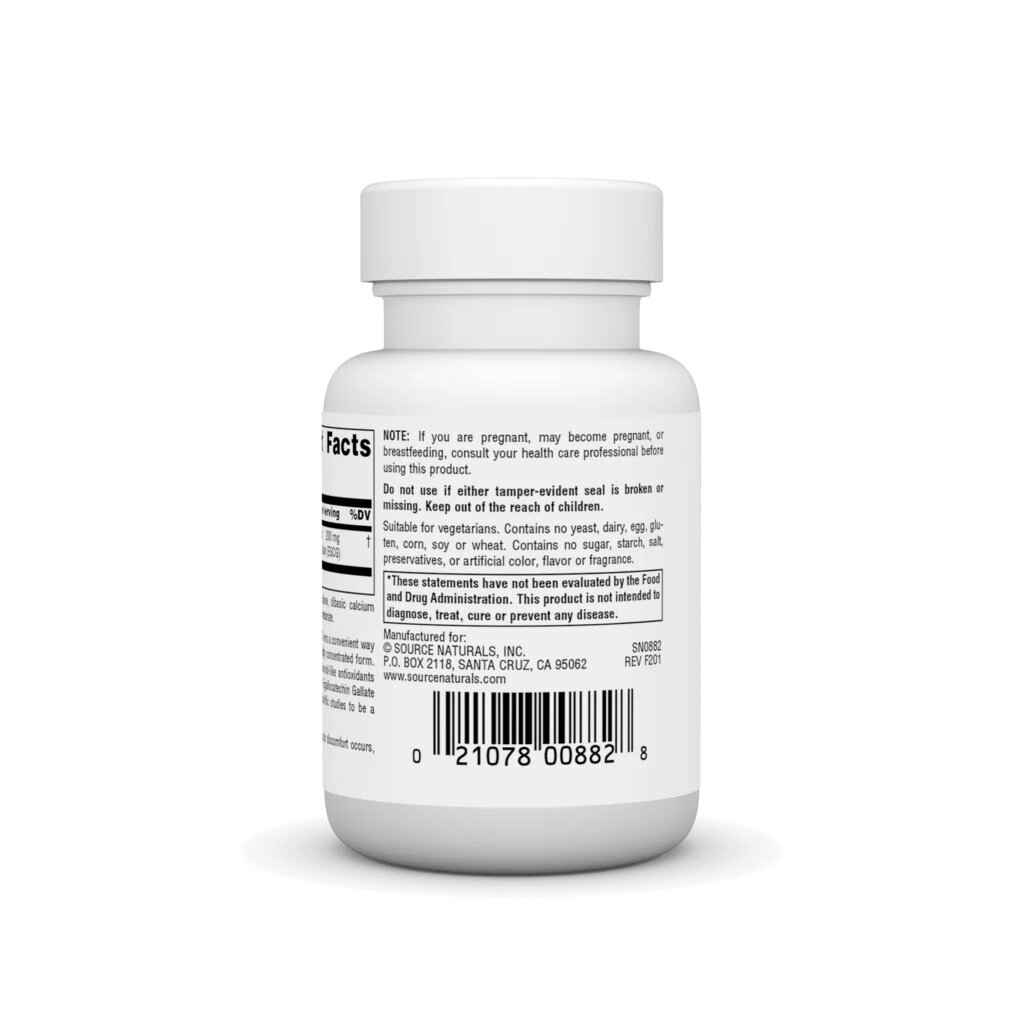 Натуральна добавка Source Naturals Green Tea Extract 100 mg, 60 таблеток. Фото 3