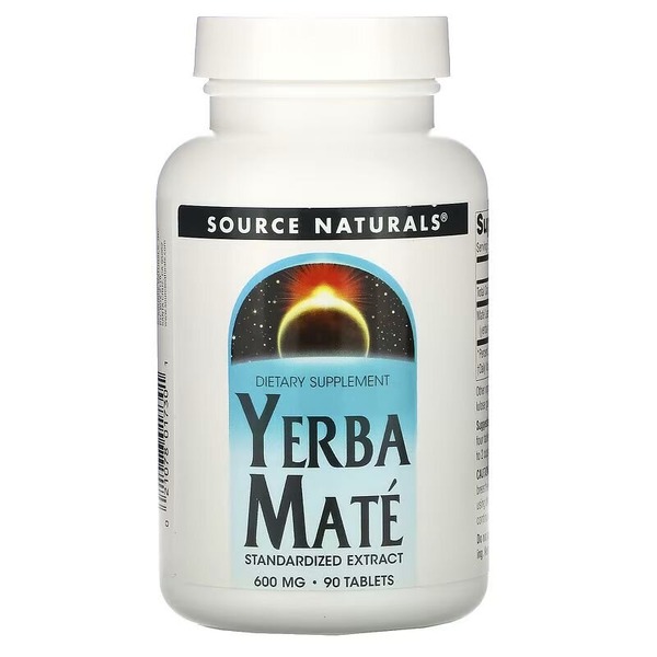 Натуральна добавка Source Naturals Yerba Mate 600 mg, 90 таблеток