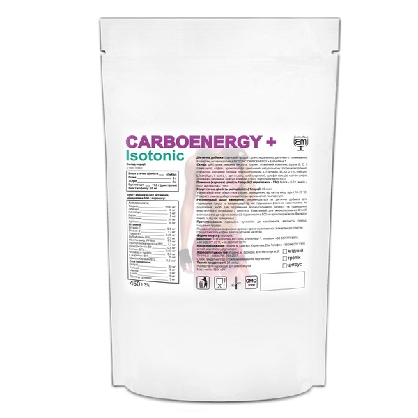 Ізотонік EntherMeal Isotonic Carboenergy Plus, 450 грам. Фото 2