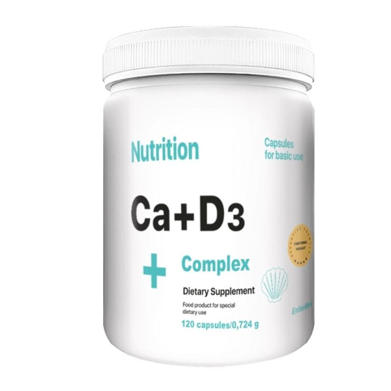 Витамины и минералы EntherMeal Ca+D3 Complex, 120 капсул