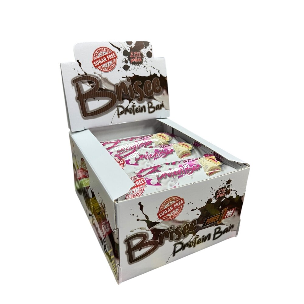 Блок батончиків Power Pro Brisee Protein Bar 25% Sugar Free, 20*55 грам. Фото 2