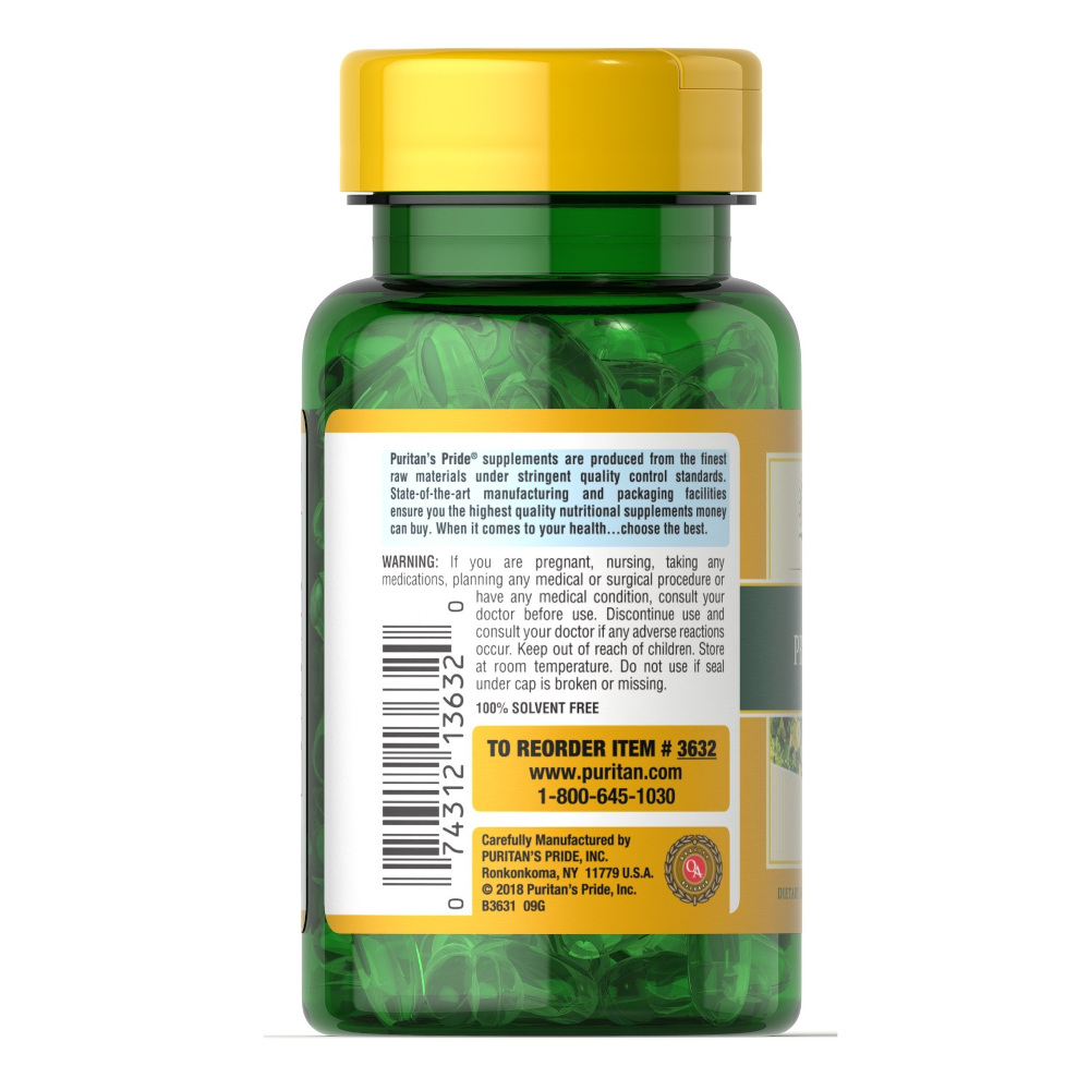 Жирные кислоты Puritan's Pride Evening Primrose Oil 500 mg, 100 капсул. Фото 3