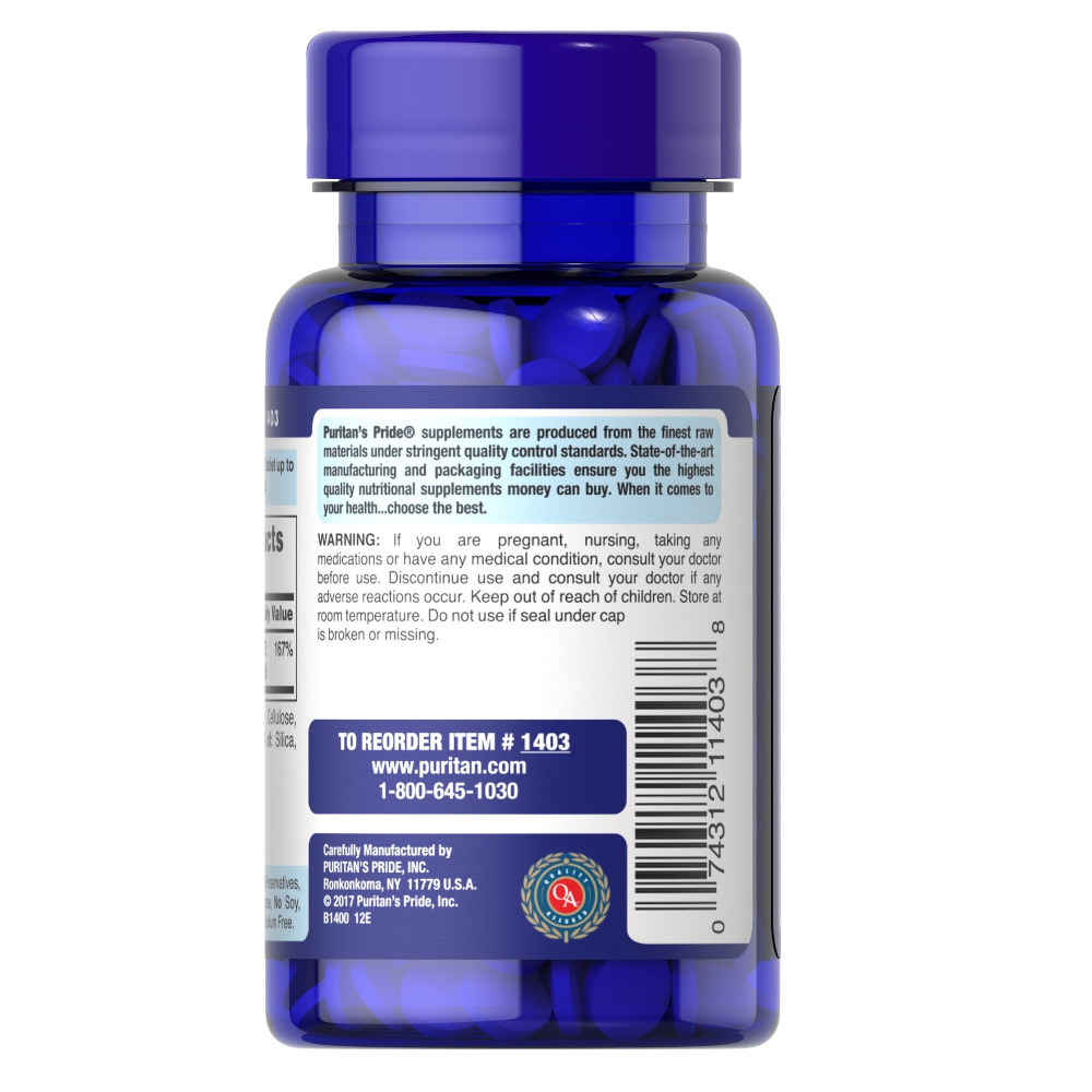 Витамины и минералы Puritan's Pride Folic Acid 400 mcg, 250 таблеток. Фото 3