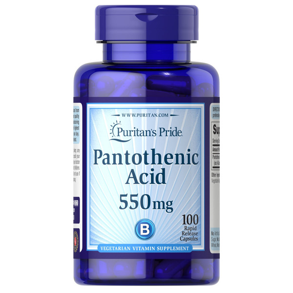 Витамины и минералы Puritan's Pride Pantothenic Acid 550 mg, 100 капсул