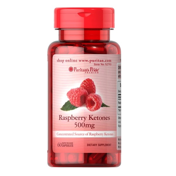 Натуральна добавка Puritan's Pride Raspberry Ketones 500 mg, 60 капсул