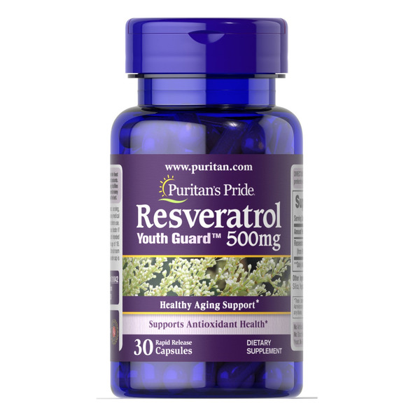 Натуральна добавка Puritan's Pride Resveratrol 500 mg, 30 капсул