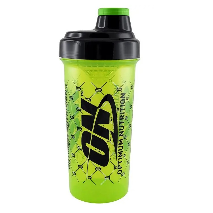 Шейкер Optimum Nutrition Shaker 700 мл, Light Green/Black з закруткою та сіткою