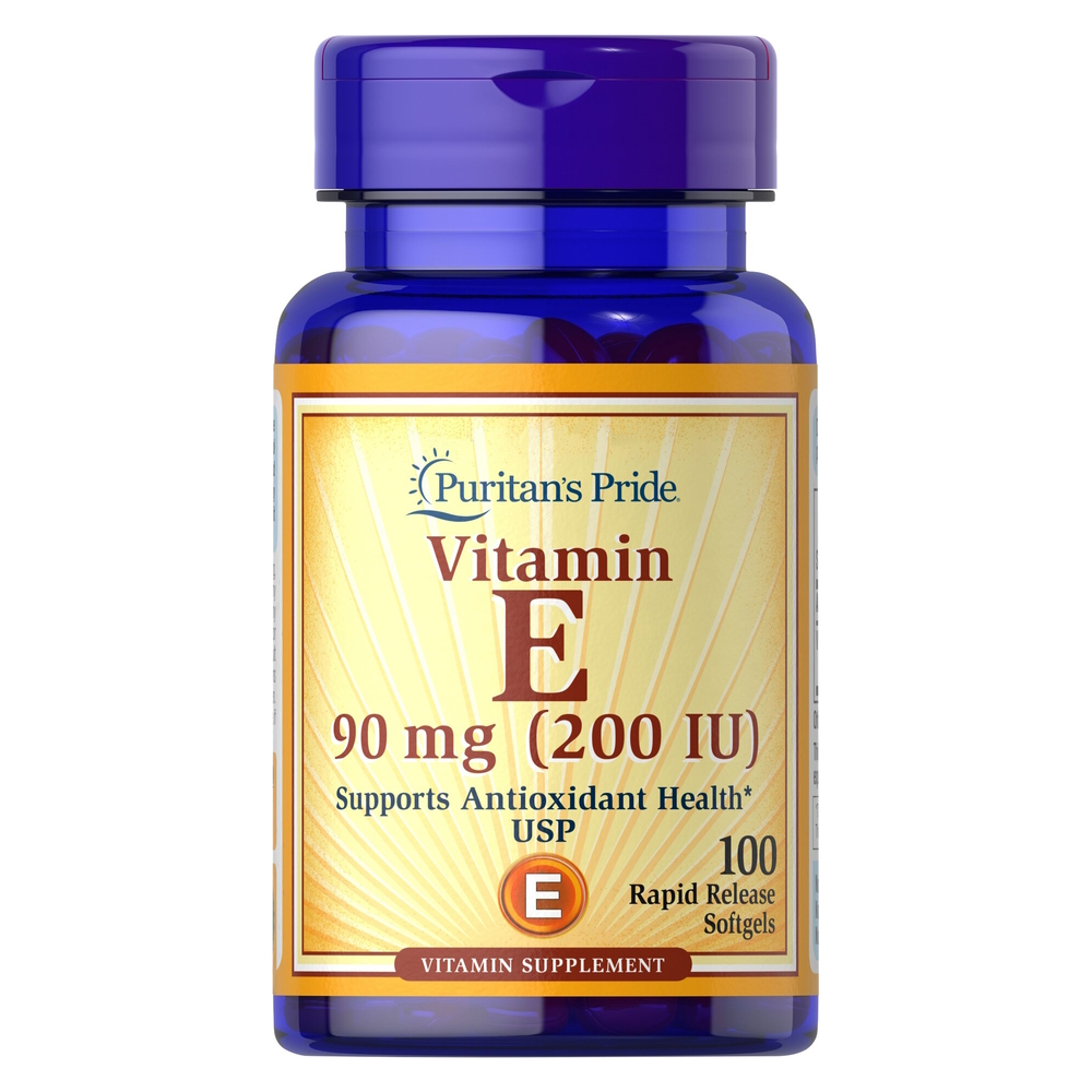 Витамины и минералы Puritan's Pride Vitamin E 200 IU (90 mg), 100 капсул