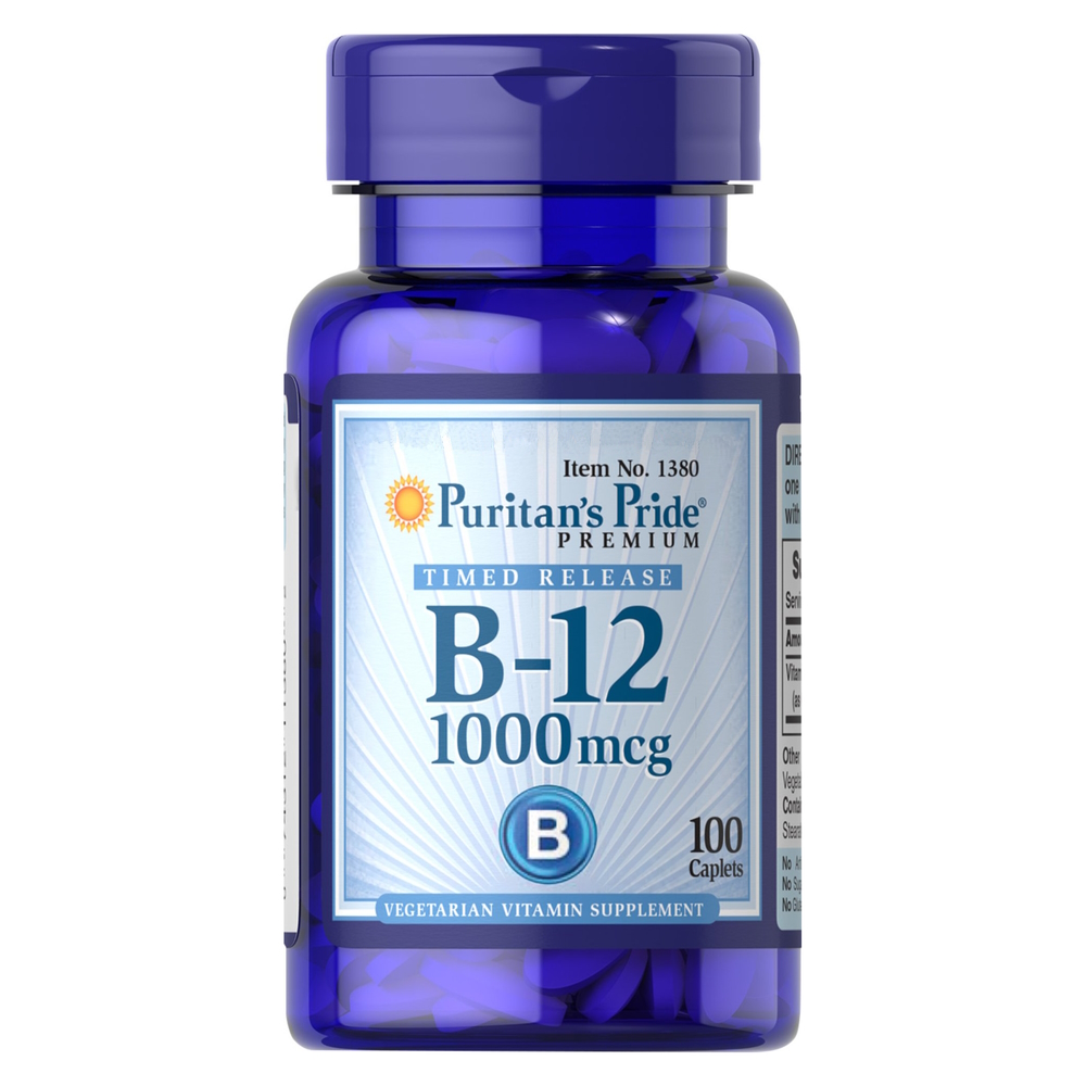 Витамины и минералы Puritan's Pride Vitamin B-12 1000 mcg Timed Release, 100 каплет