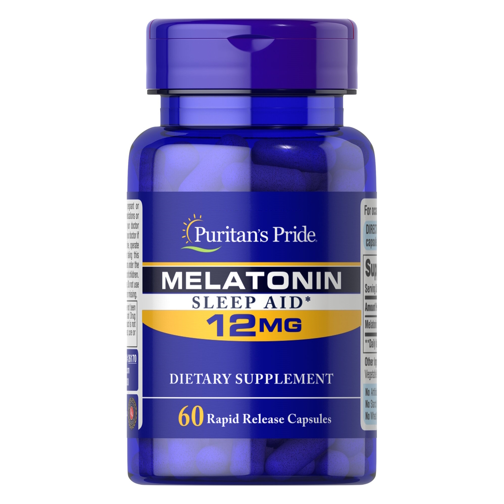 Натуральна добавка Puritan's Pride Melatonin 12 mg, 60 капсул