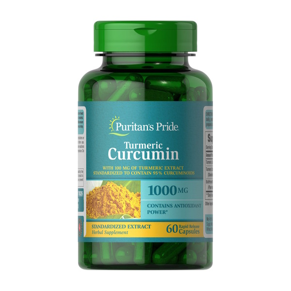 Куркума Puritan's Pride Turmeric Curcumin 1000 mg with BioPerine 5 mg, 60 капсул