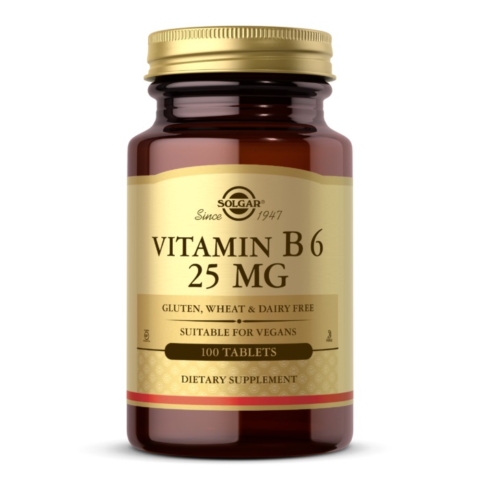 Витамин В6 Solgar Vitamin B6 25 mg, 100 таблеток для улучшения нервной системы