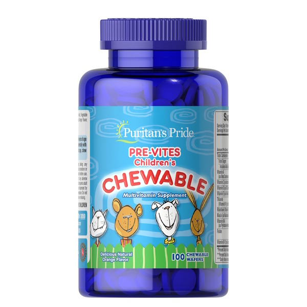 Поливитамины для детей Puritan's Pride Pre-Vites Childrens Multivitamin, 100 жевательных таблеток