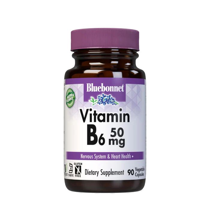 Пиридоксин гидрохлорид Bluebonnet Nutrition Vitamin B6 50 mg, 90 вегакапсул