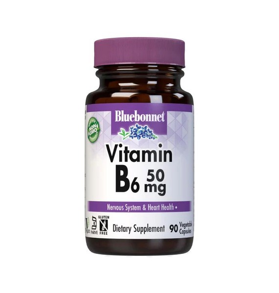 Пиридоксин гидрохлорид Bluebonnet Nutrition Vitamin B6 50 mg, 90 вегакапсул
