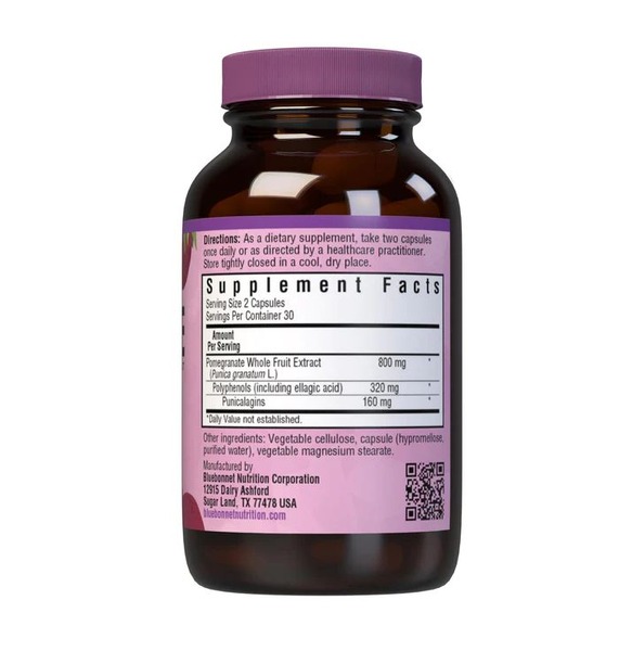Экстрак плодов граната Bluebonnet Nutrition Super Fruit Pomegranate Extract, 60 вегакапсул. Фото 2