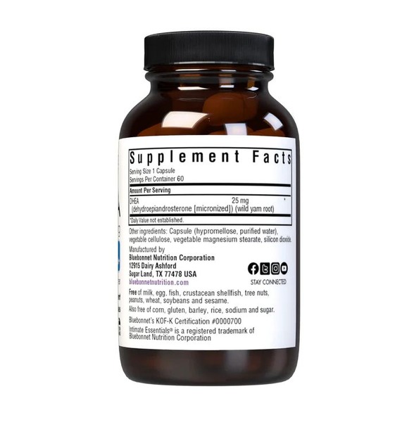 Природний гормон Bluebonnet Nutrition DHEA 25 mg, 60 вегакапсул оптимізація гормональних рівнів. Фото 2