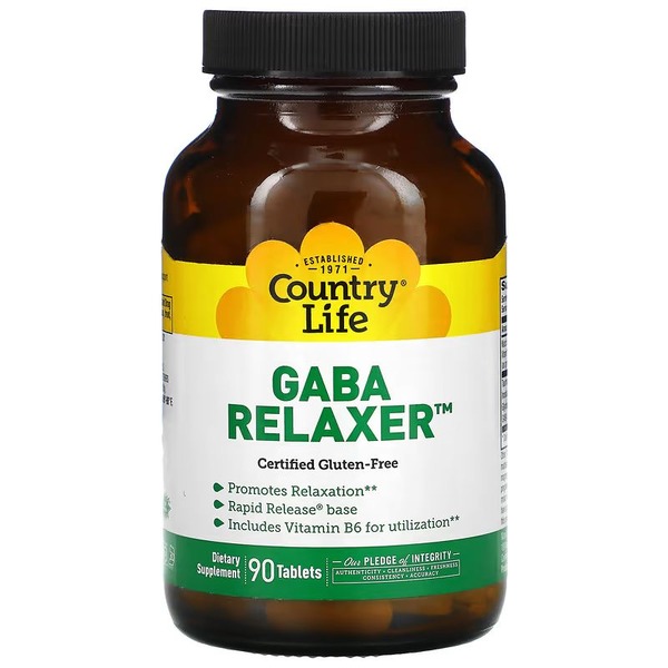 ГАМК-комплекс Country Life GABA Relaxer, 90 таблеток быстрое расслабление и баланс