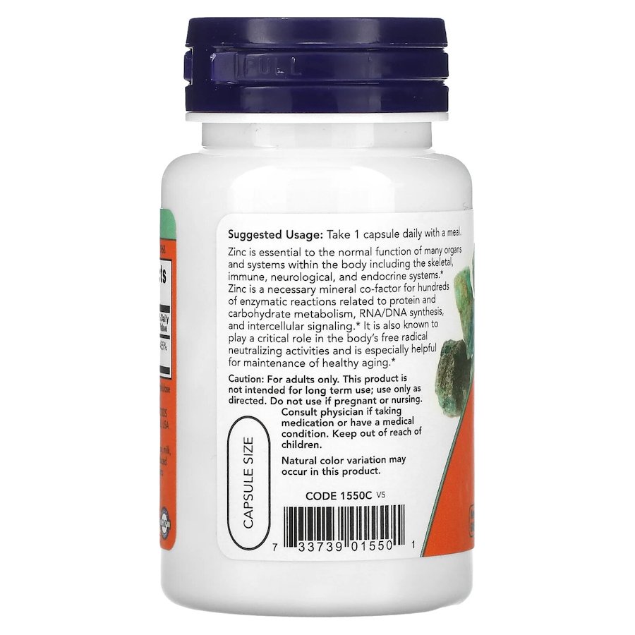 Цинк пиколинат NOW Zinc Picolinate 50 mg, 60 вегакапсул для поддержания иммунитета. Фото 3