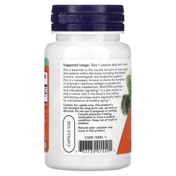 Цинк пиколинат NOW Zinc Picolinate 50 mg, 60 вегакапсул для поддержания иммунитета. Фото 3