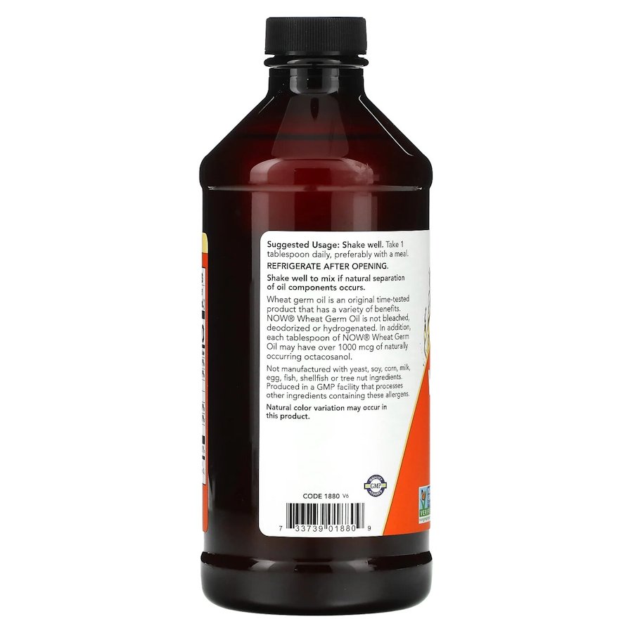 Олія з зародків пшениці NOW Wheat Germ Oil, 473 мл для серця, мозку, шкіри, волосся. Фото 3