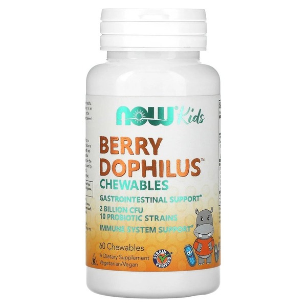 Дитячі пробіотики NOW Kids BerryDophilus 2 Billion Chewables, 60 жувальних таблеток