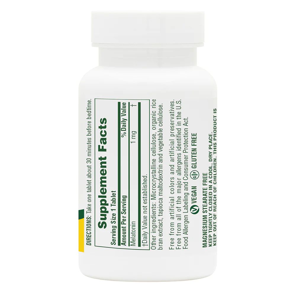 Мелатонін Natures Plus Fast Acting Melatonin 1 mg, 90 таблеток для гарного сну. Фото 2