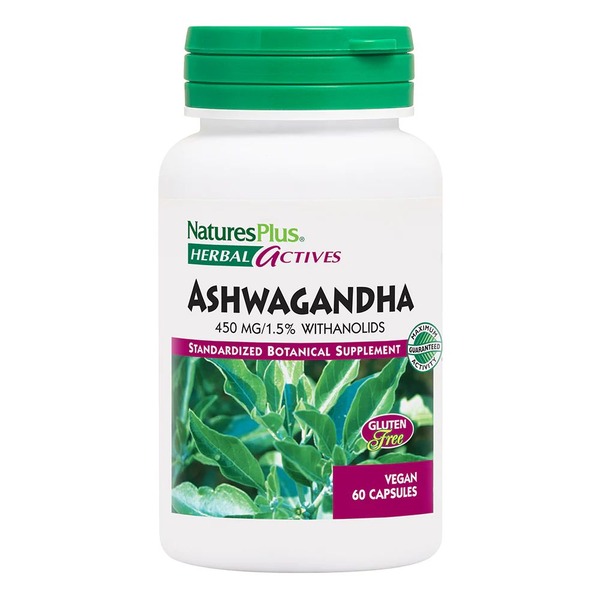 Ашваганда Natures Plus Herbal Actives Ashwagandha 450 mg, 60 вегакапсул