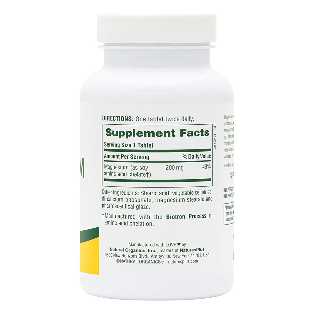 Магний Natures Plus Magnesium 200 mg, 90 таблеток. Фото 2