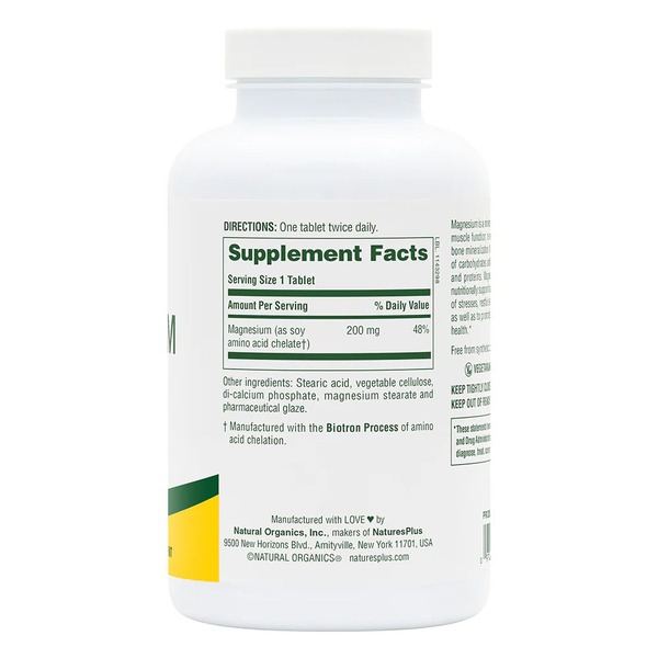 Магний Natures Plus Magnesium 200 mg, 180 таблеток. Фото 2