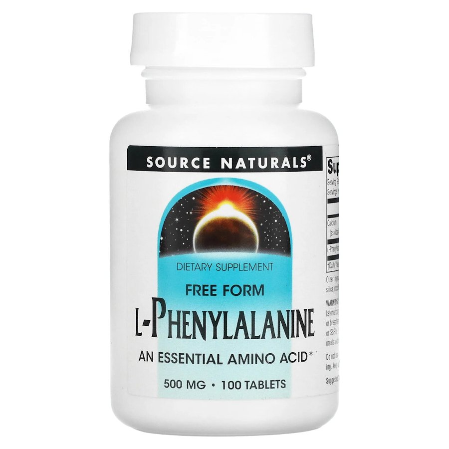 L-фенілаланін Source Naturals L-Phenylalanine 500 mg, 100 таблеток