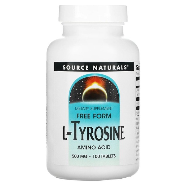 L-тирозин Source Naturals L-Tyrosine 500 mg, 100 таблеток для концентрації уваги