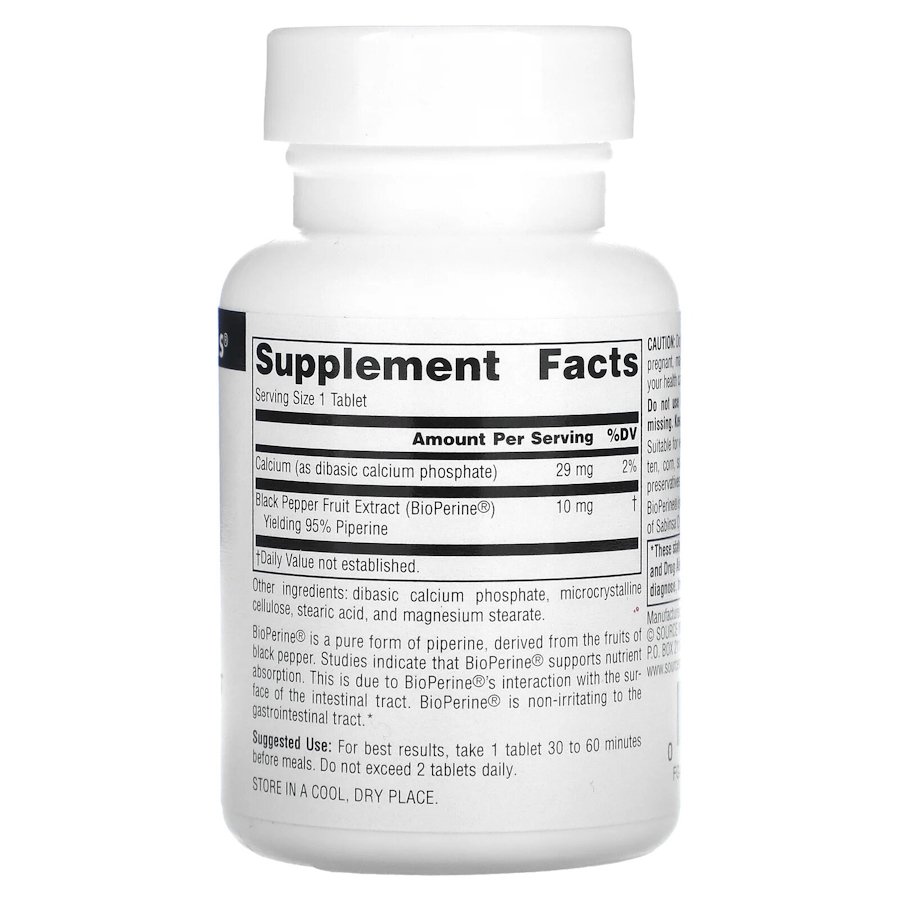 Екстракт чорного перцю Source Naturals BioPerine 10 mg, 120 таблеток. Фото 2