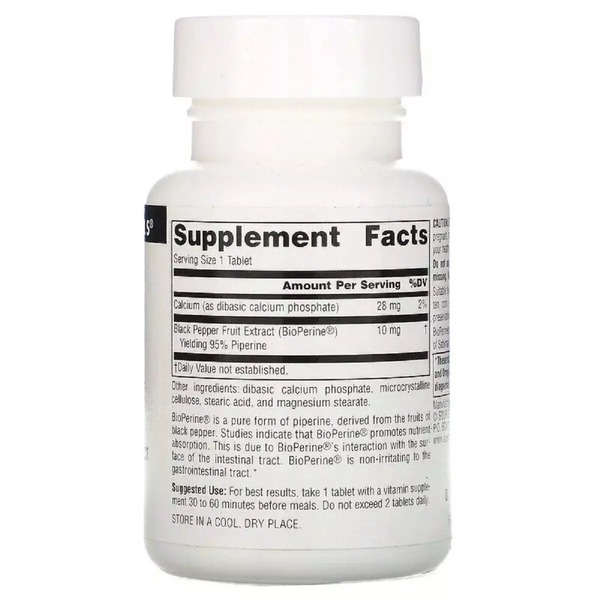 Екстракт чорного перцю Source Naturals BioPerine 10 mg, 60 таблеток. Фото 2