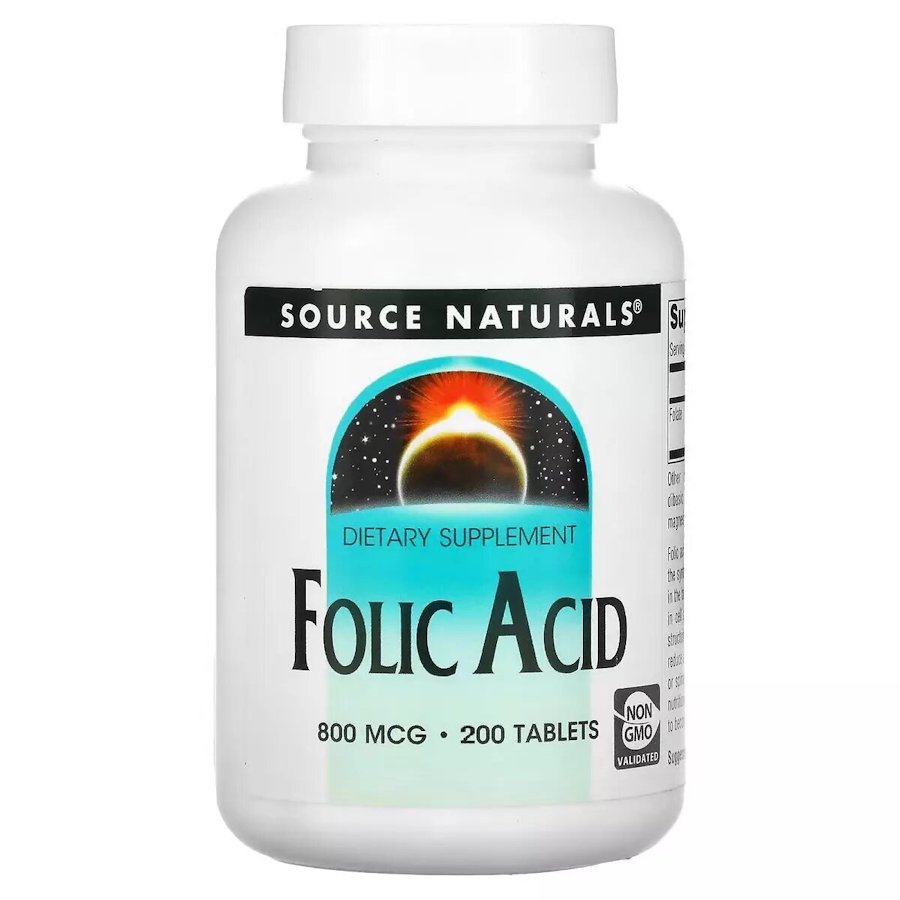 Витамин В9 Source Naturals Folic Acid 800 mcg, 200 таблеток