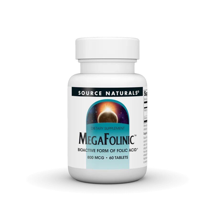 Биоактивная фолиевая кислота Source Naturals MegaFolinic 800 mg, 60 таблеток