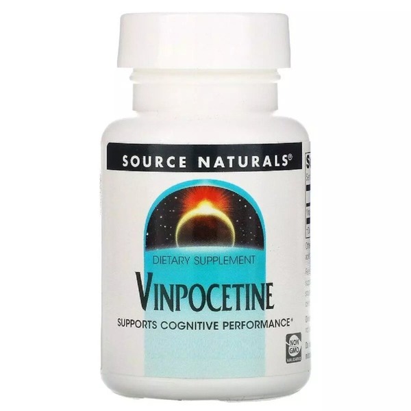 Вінпоцетин Source Naturals Vinpocetine 10 mg, 60 таблеток для покращення кровообігу мозку