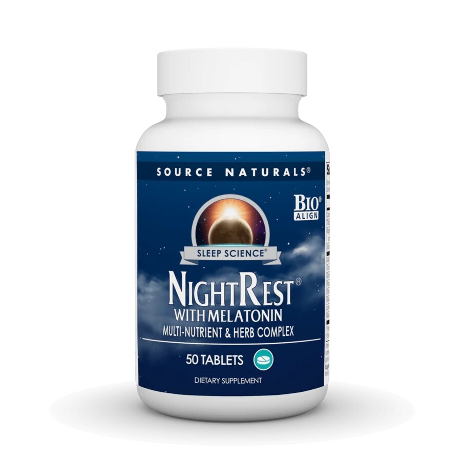 Вечерний комплекс с мелатонином Source Naturals Sleep Science NightRest with Melatonin, 50 таблеток для хорошего сна