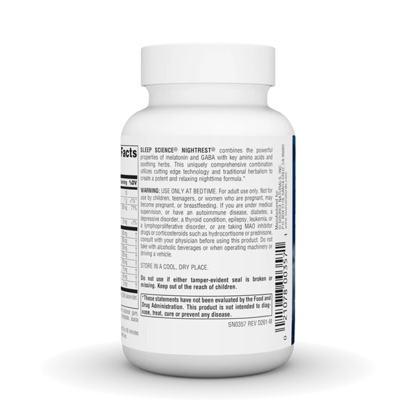Вечерний комплекс с мелатонином Source Naturals Sleep Science NightRest with Melatonin, 50 таблеток для хорошего сна. Фото 3