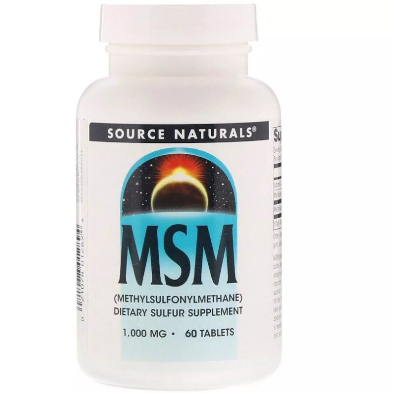Метилсульфонилметан Source Naturals MSM with Vitamin C 1000 mg, 60 таблеток