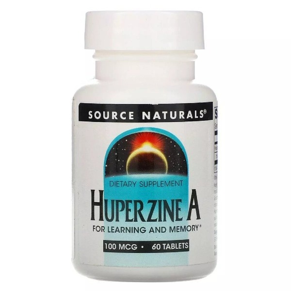 Гуперцин А Source Naturals Huperzine A 100 mcg, 60 таблеток для підтримки ерудиції та пам'яті