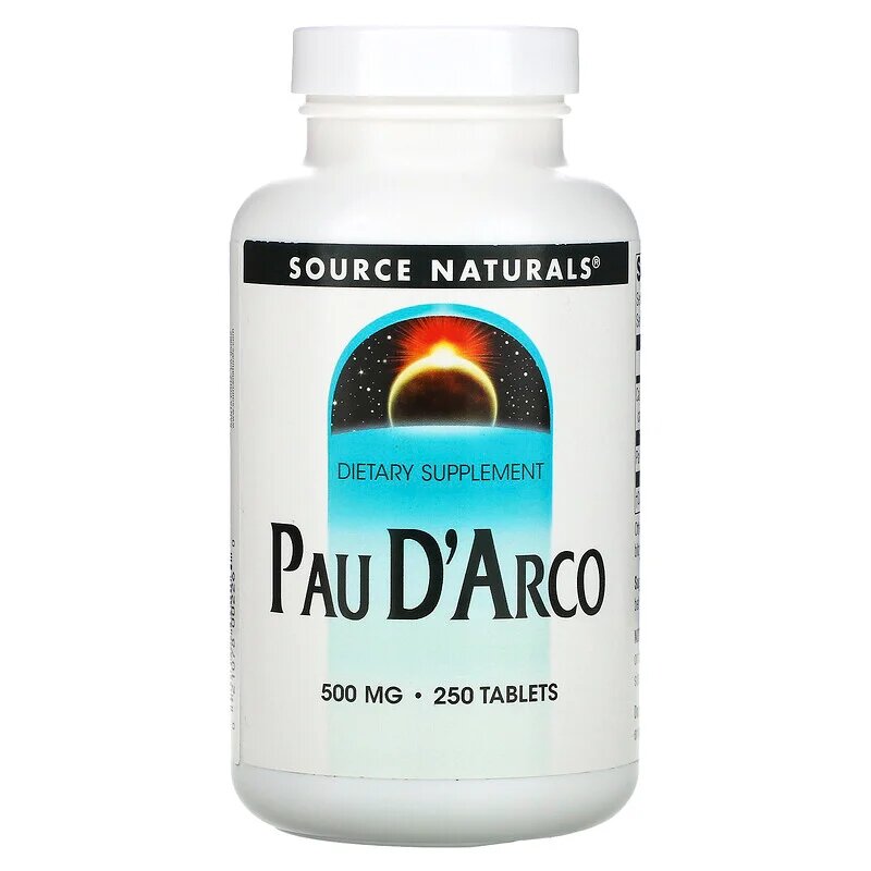 Кора муравьиного дерева Source Naturals Pau D'Arco 500 mg, 250 таблеток для поддержки печени