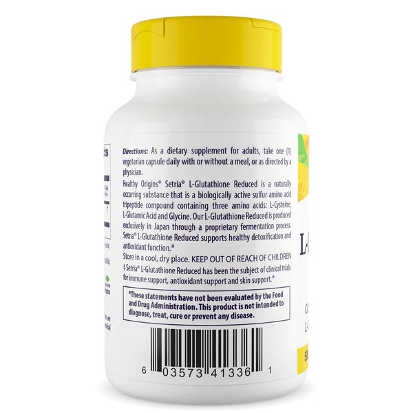 Уменьшенный L-глутатион Healthy Origins -Glutathione Reduced 500 mg, 60 вегакапсул. Фото 3
