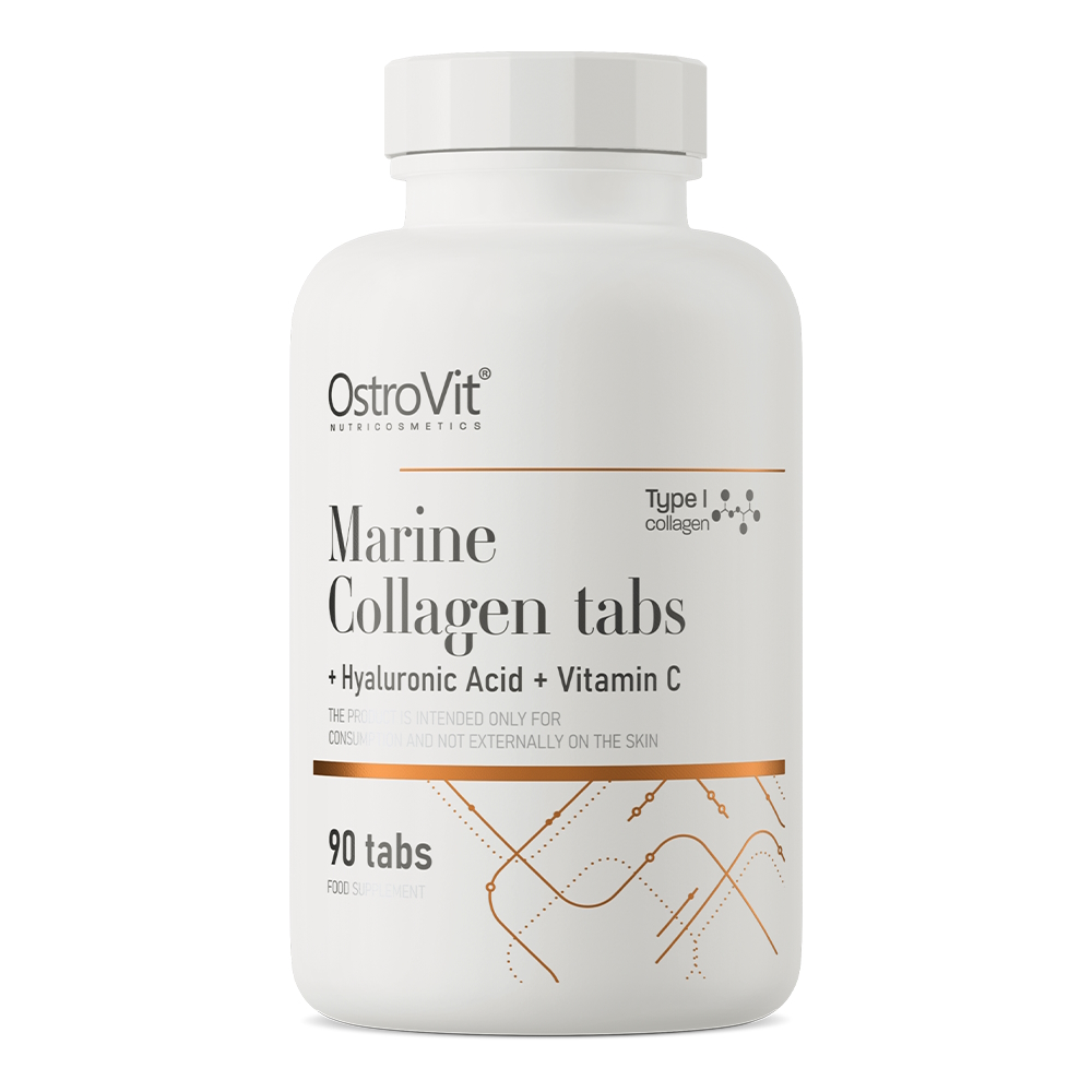 Колаген OstroVit Marine Collagen with Hyaluronic Acid and Vitamin C, 90 таблеток з гіалуроновою кислотою і вітаміном С