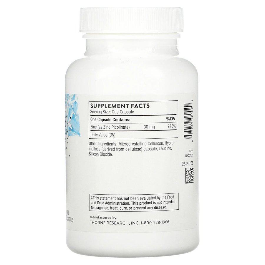 Піколінат цинку Thorne Zinc Picolinate 30 mg, 180 вегакапсул. Фото 2