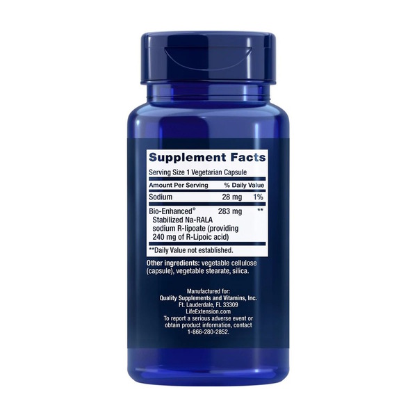 R-ліпоєва кислота Life Extension Super R-Lipoic Acid 240 mg, 60 вегакапсул. Фото 2
