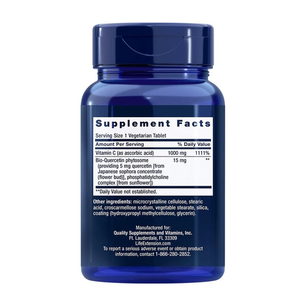 Витамин С и фитосома био-кверцетина Life Extension Vitamin C and Bio-Quercetin Phytosome, 60 таблеток. Фото 2