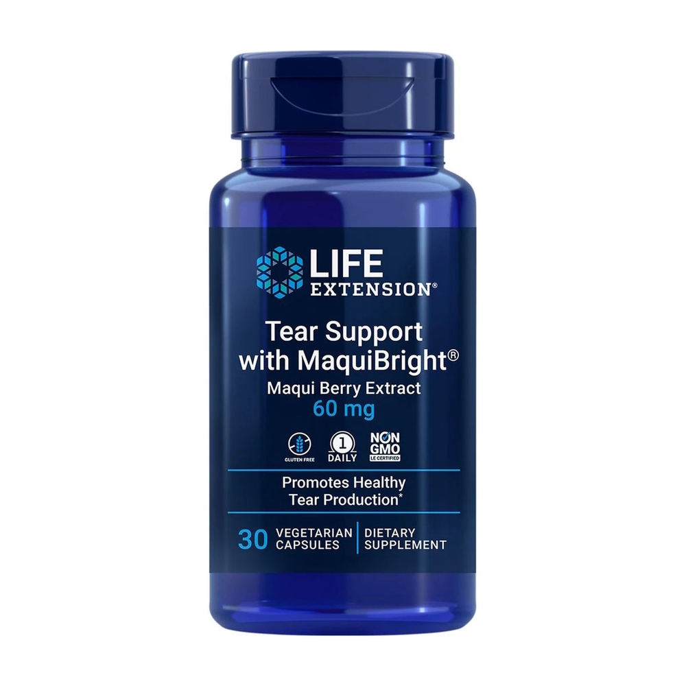 Екстракт ягід маки Life Extension Tear Support with MaquiBright 60 mg, 30 вегакапсул для підтримки очей