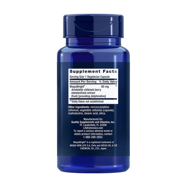 Екстракт ягід маки Life Extension Tear Support with MaquiBright 60 mg, 30 вегакапсул для підтримки очей. Фото 2